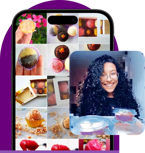 Ana Pina empreendendo com brigadeiro